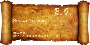 Rossa István névjegykártya